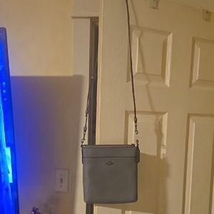 Charcoal Gray Authentic Coach Crossbody Bag, Two Inside Pockets 1 Outside